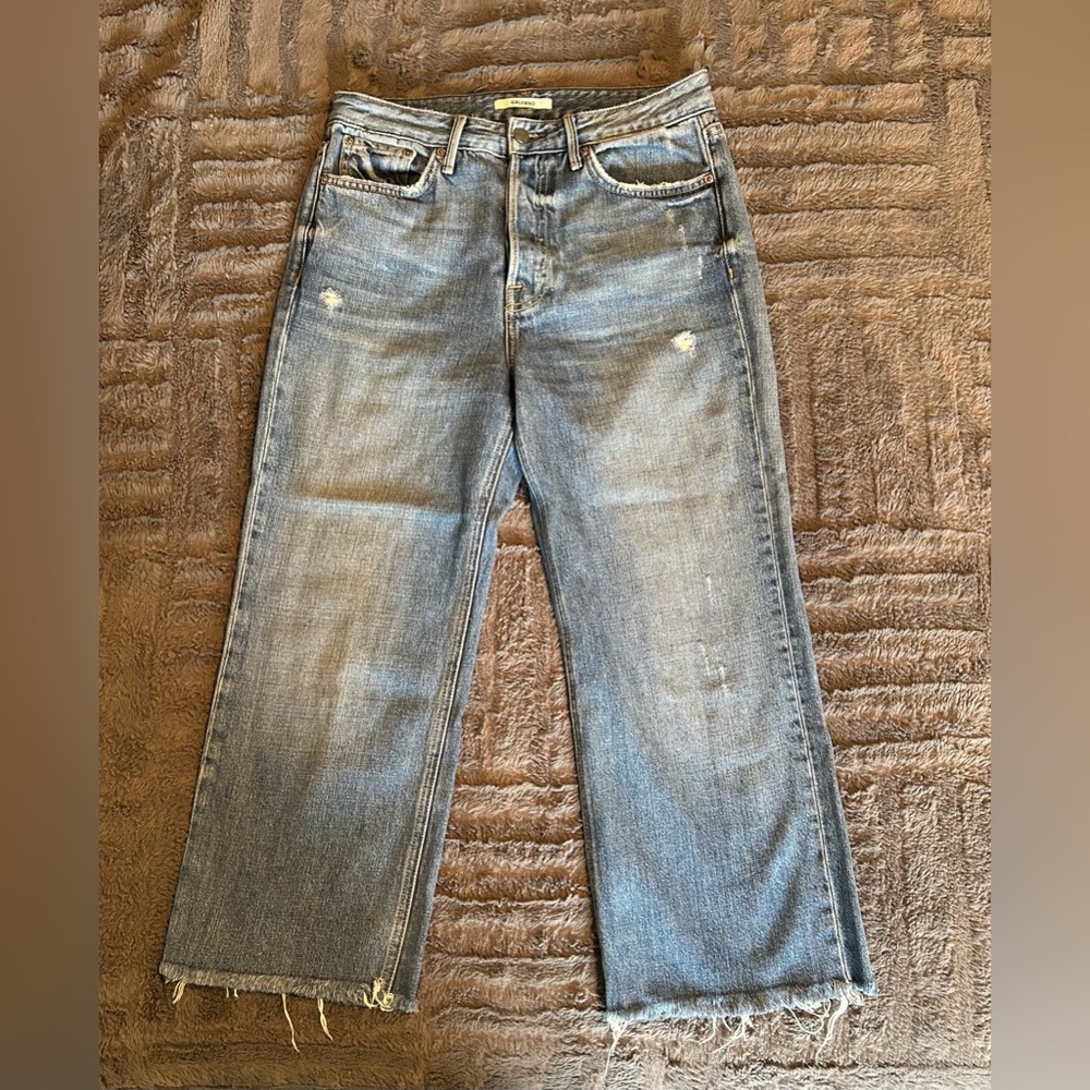 GRLFRND Distressed Blue Cropped Women's Jeans